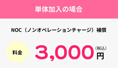 単体加入の場合 料金3,000円(税込)